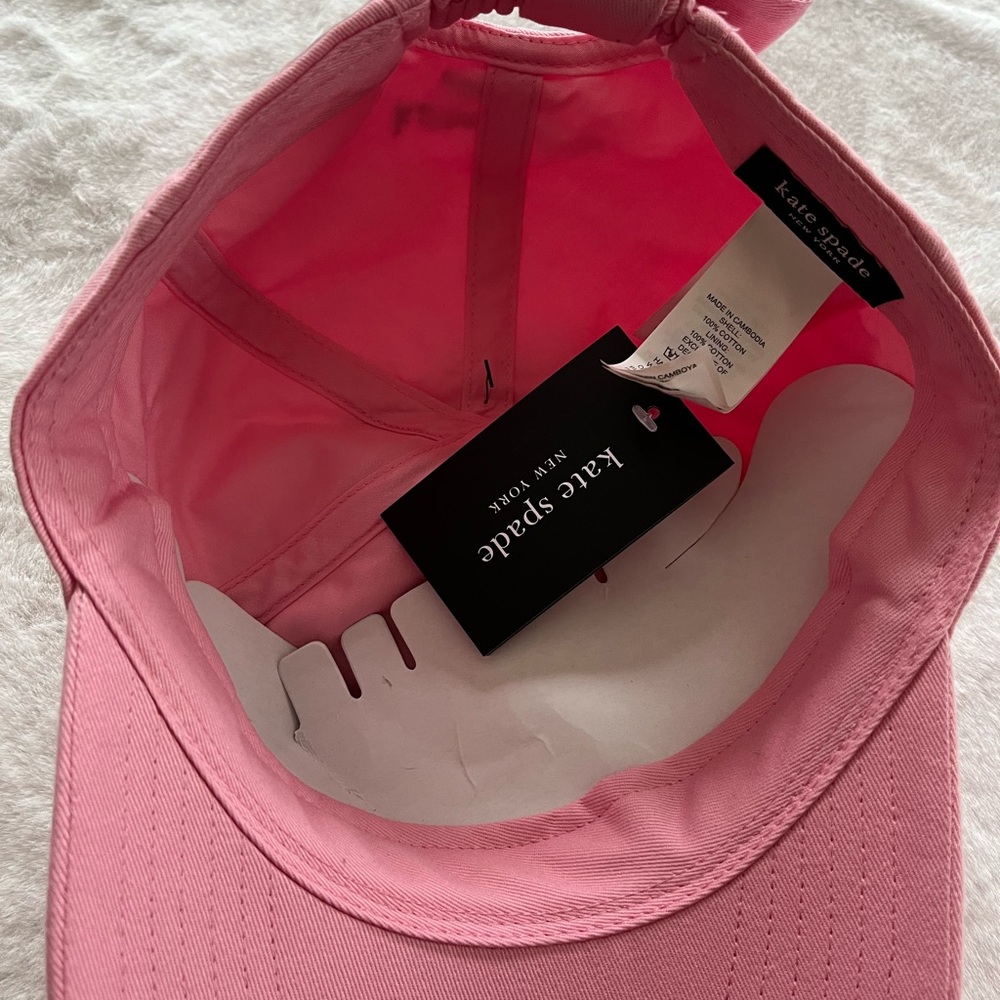 NWT Women’s Kate Spade Pink Bow Baseball Cap with Spade Logo - Picture 3 of 6